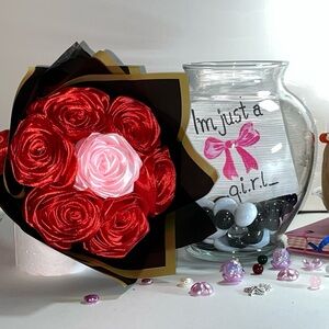 Satin ribbon bouquet